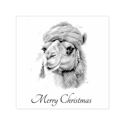 Kerstkameel, aanpasbaar zelfinktende stempel (Design)