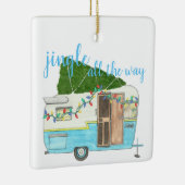  kerstkampeertrailer keramisch ornament (Rechts)