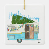  kerstkampeertrailer keramisch ornament (Achterkant)