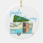  kerstkampeertrailer keramisch ornament (Achterkant)