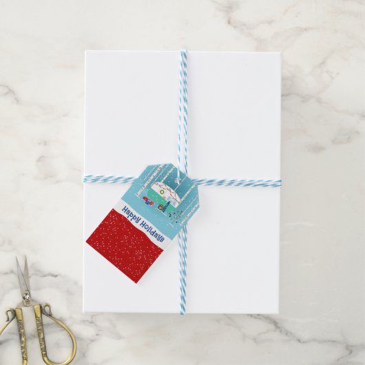 Kerstkamper Cadeaulabel (Met Touw)