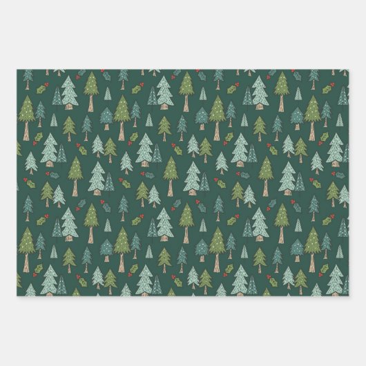 Kerstkamperen in rustieke stijl inpakpapier vel (Voorkant 2)