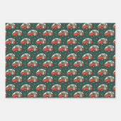 Kerstkamperen in rustieke stijl inpakpapier vel (Voorkant)