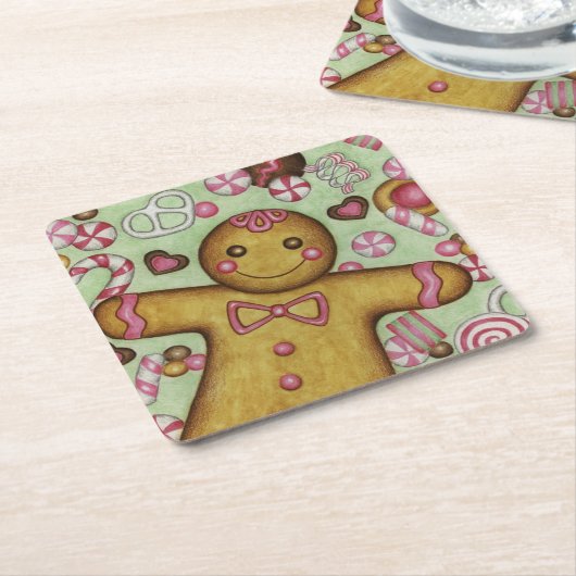 Kerstkandij Papier Onderzetters (Schuin)