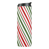 Kerstkandijpijp Diagonale Stripes Noel Pillar Thermosbeker (Gedraaid links)