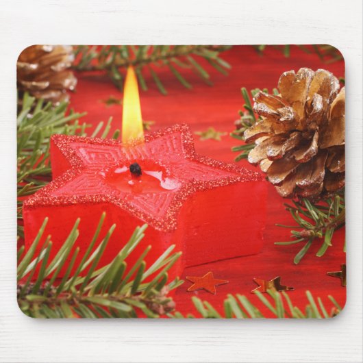 Kerstkandle Mousepad Muismat (Voorkant)