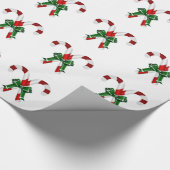 kerstkandystick met boog cadeaupapier (Hoek)