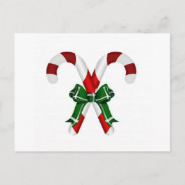 kerstkandystick met boog feestdagenkaart