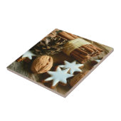 Kerstkaneelsticks en kerstaren tegeltje (Zijkant)