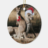 Kerstkangoeroes Australische stijl Keramisch Ornament (Links)
