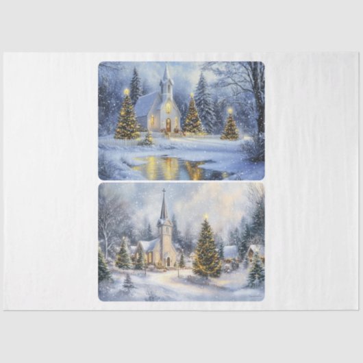 kerstkapel tissuepapier (Voorkant)