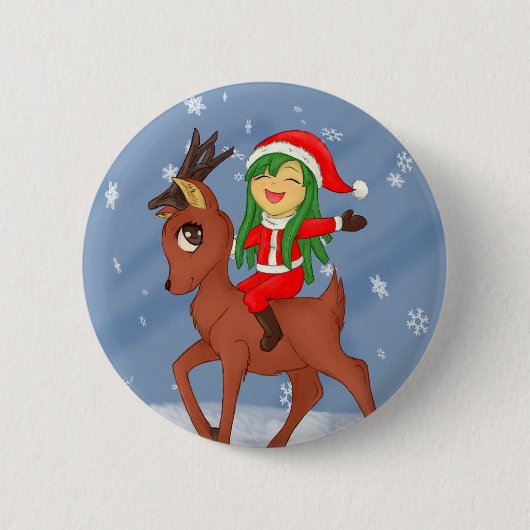 kerstkar ronde button 5,7 cm (Voorkant)