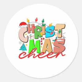 kerstkar ronde sticker