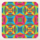 kerstkar vierkante kartonnen onderzetter (Voorkant)