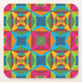 kerstkar vierkante kartonnen onderzetter