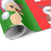 Kerstkarakters herhalen patroon cadeaupapier (Rol Hoek)