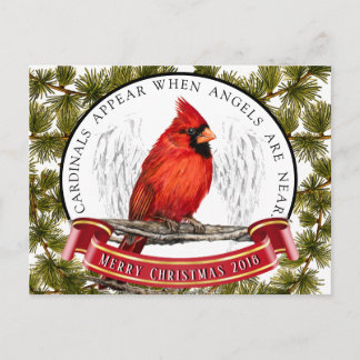 Kerstkardinaal Briefkaart met aangepast bericht