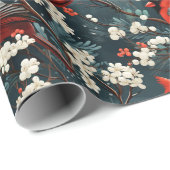 kerstkardinaal cadeaupapier (Rol Hoek)