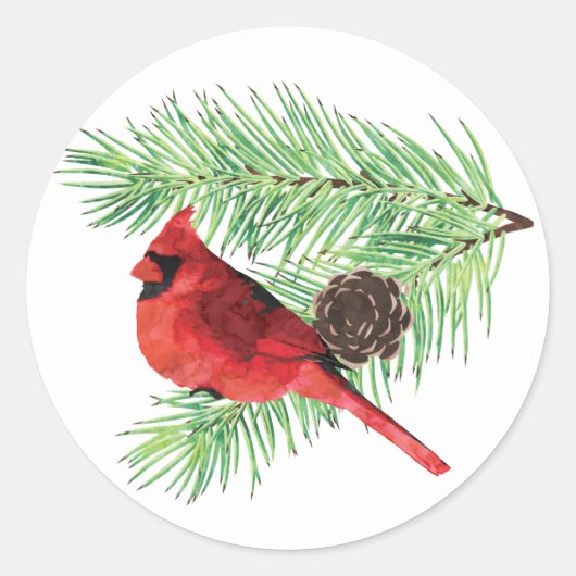 Kerstkardinaal/feestdag Sticker (Voorkant)