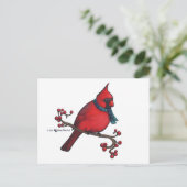 kerstkardinaal feestdagenkaart (Staand voorkant)