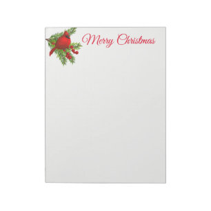 kerstkardinaal met Notitieblok-rood Notitieblok