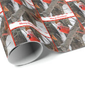 Kerstkardinaal met Pet van de Stand Cadeaupapier (Rol Hoek)