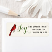 Kerstkardinaal retouradres etiket (Insitu)