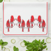 kerstkardinaal theedoek (Gevouwen)