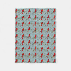 kerstkardinale vogelcollage fleece deken