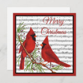 kerstkardinalen feestdagenkaart (Voorkant / Achterkant)