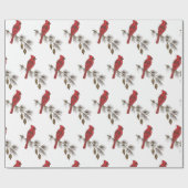 Kerstkardinalen Verpakkingspapier Cadeaupapier (Vlak)