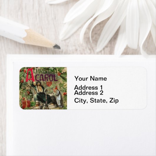 kerstkarol met scrolloge Art Print Artwork Etiket (Insitu)