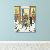 kerstkarolen canvas afdruk (Insitu (Houten vloer))
