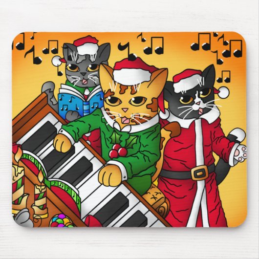 kerstkarolkatten muismat (Voorkant)
