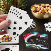 Kerstkat (1) pokerkaarten (Insitu)