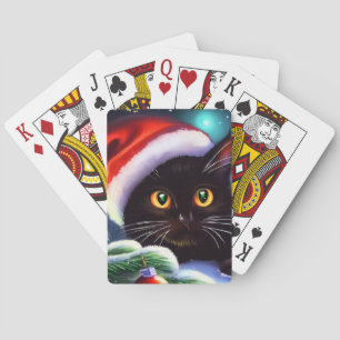 Kerstkat (1) pokerkaarten