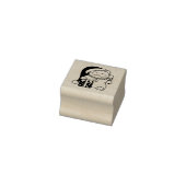 Kerstkat 1x1 	rubberstempel (Stempel)