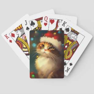 Kerstkat (3) pokerkaarten