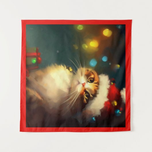 Kerstkat 3 wandkleed (Voorkant (horizontaal))