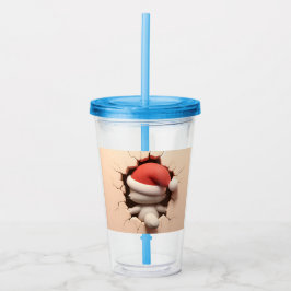 Kerstkat 3D Acryl Drinkbeker
