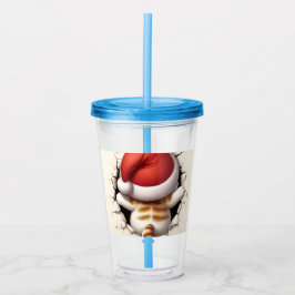 Kerstkat 3D Acryl Drinkbeker