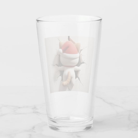 Kerstkat 3D Glas (Achterkant)