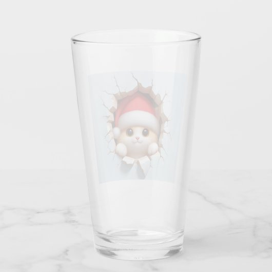 Kerstkat 3D Glas (Achterkant)