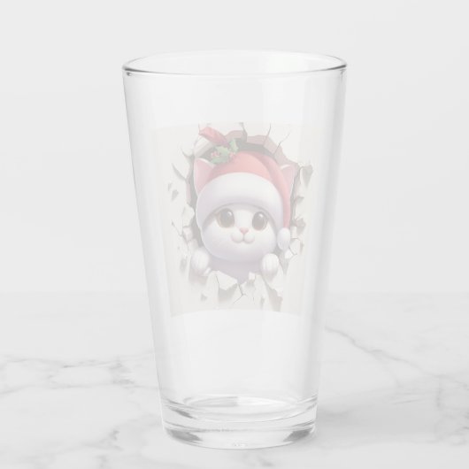 Kerstkat 3D Glas (Achterkant)