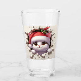 Kerstkat 3D Glas