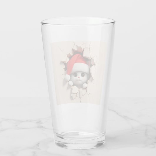 Kerstkat 3D Glas (Achterkant)