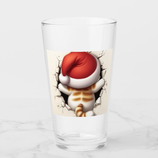 Kerstkat 3D Glas (Voorkant)