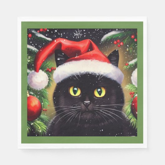 Kerstkat 6 servet (Voorkant)