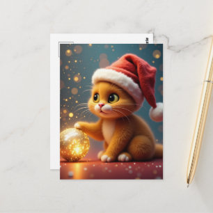 Kerstkat Ansichtkaart Briefkaart