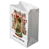 Kerstkat Bakkerij Winkel  Medium Cadeauzakje (Voorkant Gekanteld)